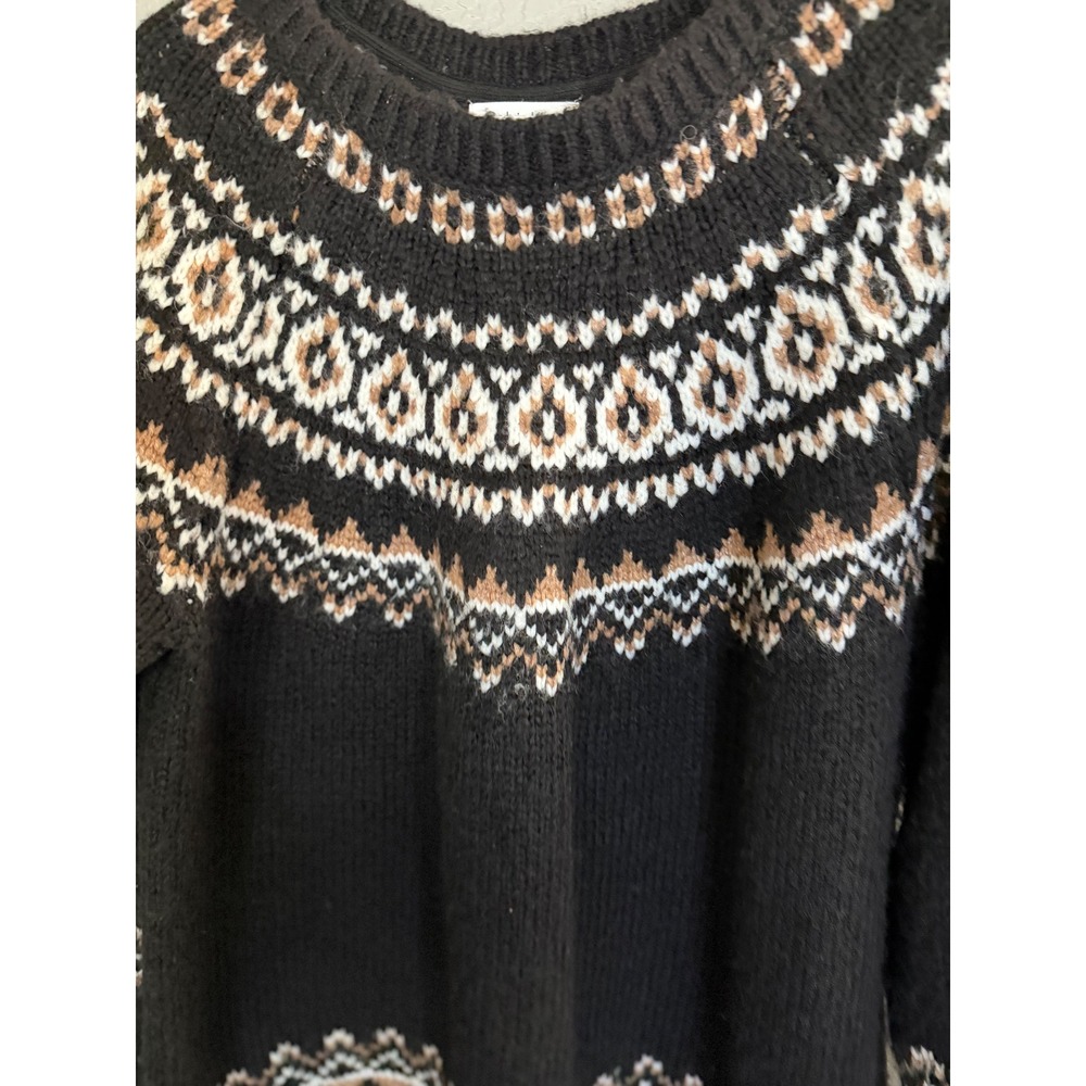 NEW Calvin‎ Klein Faire Isle Raglan Sweater Womens L Holiday Cozy Warm Grandma - Picture 3 of 10